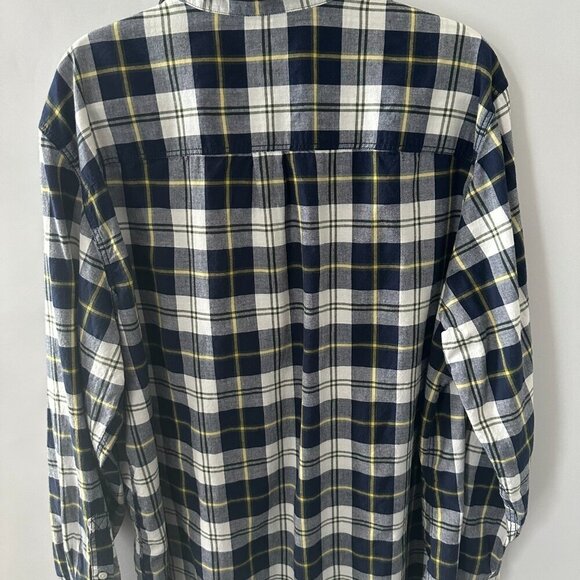 Blue, Yellow & White Mossimo Supply XL Flannel Shirt  100% Cotton - Picture 2 of 11